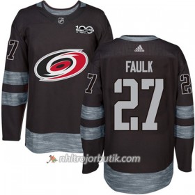 Män Ishockey Carolina Hurricanes Tröja Justin Faulk 27 1917-2017 100th Anniversary Adidas Svart Authentic